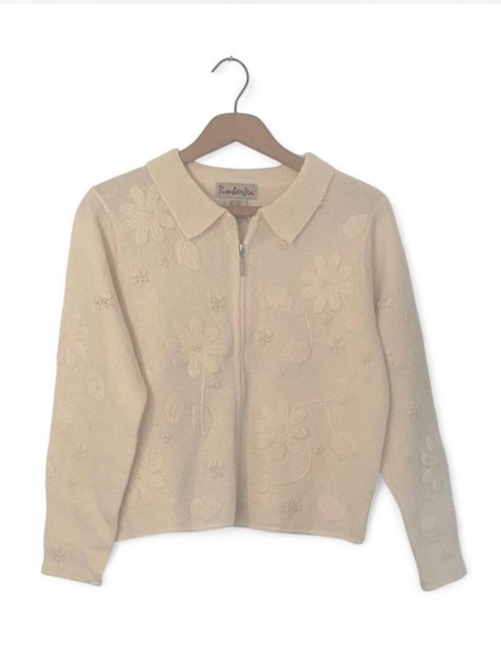 Timberlea cream wool zip cardigan